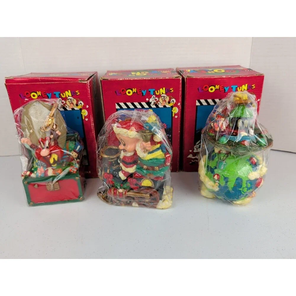 VTG 90s Looney Tunes Marvin the Martian  Porky Pig Yosemite Sam Christmas Candle